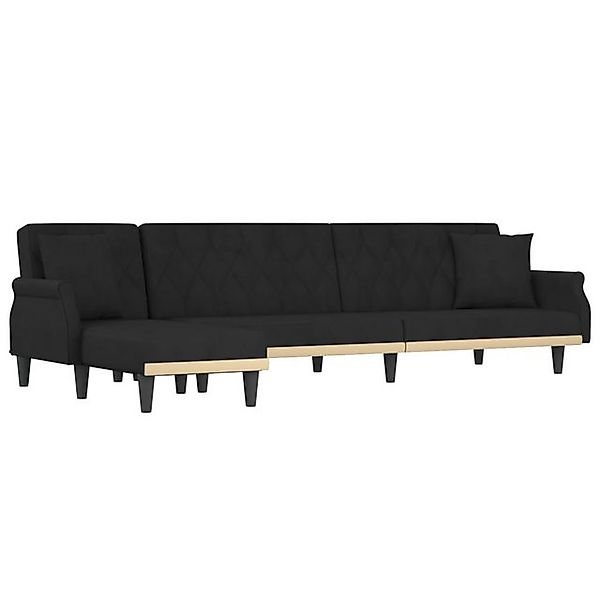 vidaXL Schlafsofa, Sofa in L-Form Schwarz 271x140x70 cm Samt günstig online kaufen