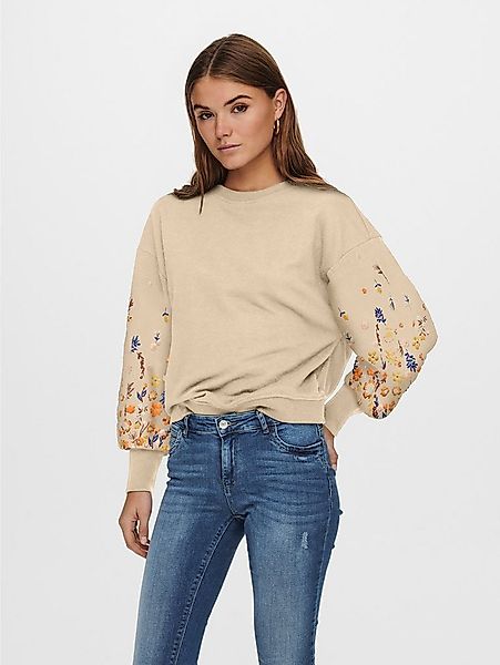 ONLY Sweatshirt ONLBROOKE L/S O-NECK FLOWER SWT Baumwollmischung, regular f günstig online kaufen