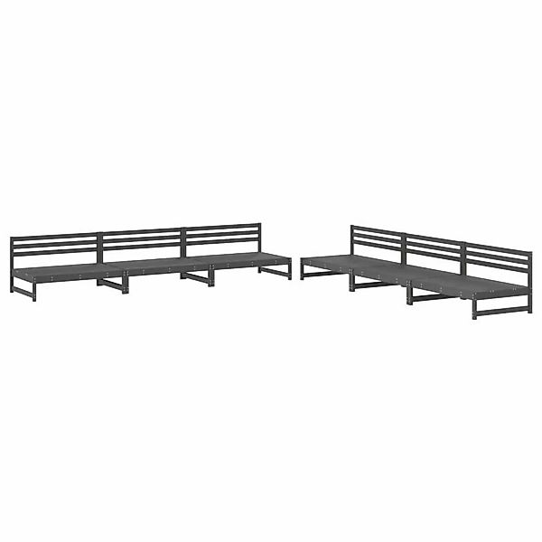 vidaXL 6-tlg Garten-Lounge-Set Grau Massivholz Kiefer Modell 11 günstig online kaufen