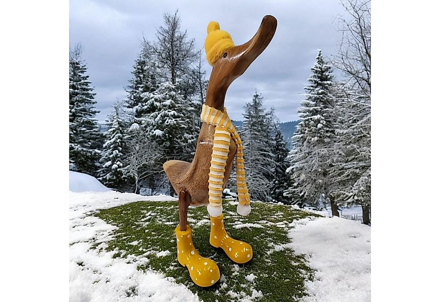 Kinaree Dekofigur Deko Ente Holz mit Schal in verschiedenen Farben, Naturpr günstig online kaufen