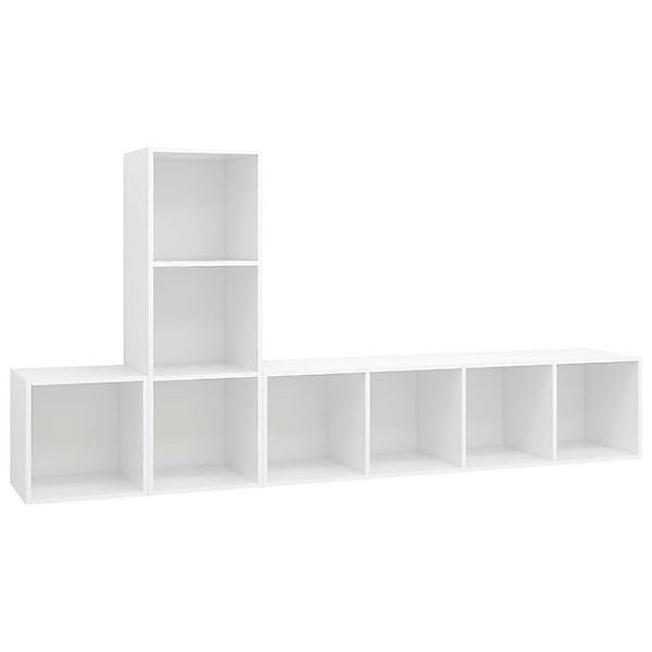 vidaXL TV-Schrank 3-tlg. TV-Board-Set Weiß Holzwerkstoff günstig online kaufen