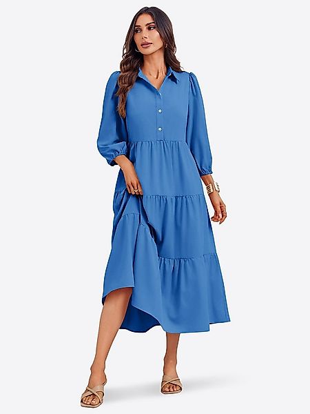 Imily Bela Blusenkleid Damen 3/4-Ärmel Hemdkleid (Packung, 1-tlg., 1per-Pac günstig online kaufen