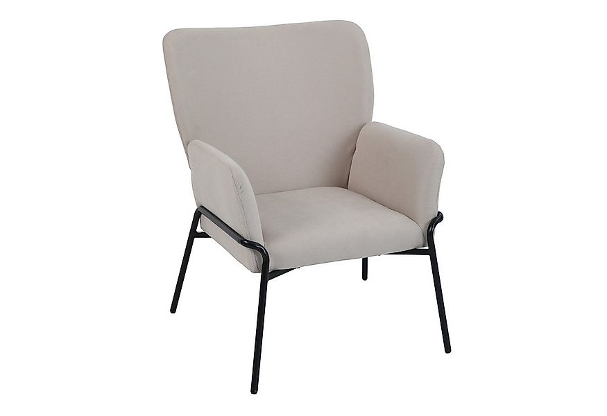 SVITA Loungesessel FREIA, Loungestuhl, Metallbeine, Stoffbezug, Beige günstig online kaufen