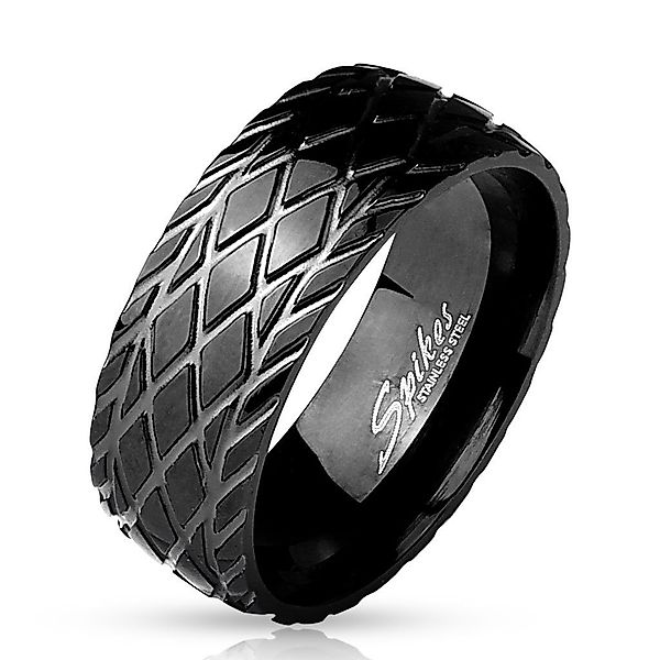 viva-adorno Fingerring Edelstahl Ring matt Schwarz günstig online kaufen