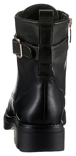 Tamaris Schnürboots mit Zierriemchen in Reptilienprägung günstig online kaufen