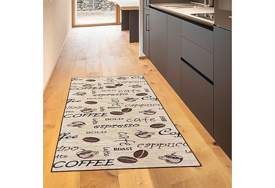 TeppichHome24 Teppich Moderner Küchenläufer Coffee Design – Rutschfester Te günstig online kaufen