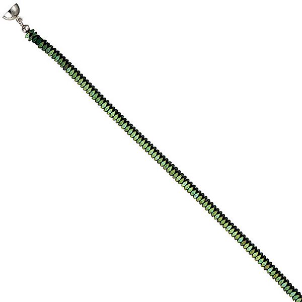 SIGO Collier Edelsteinkette Hämatin grün 45 cm Halskette Kette günstig online kaufen
