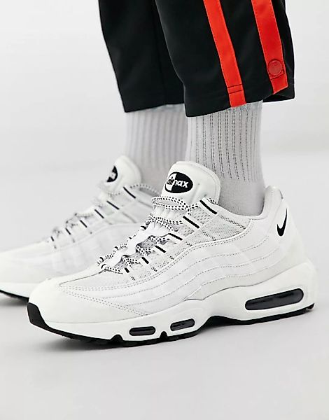 Nike – Air Max 95 – Weiße Sneaker aus Leder-Schwarz günstig online kaufen
