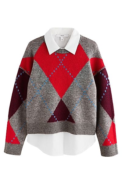 Next Strickpullover Strickpullover mit Hemdlage, Kragen günstig online kaufen