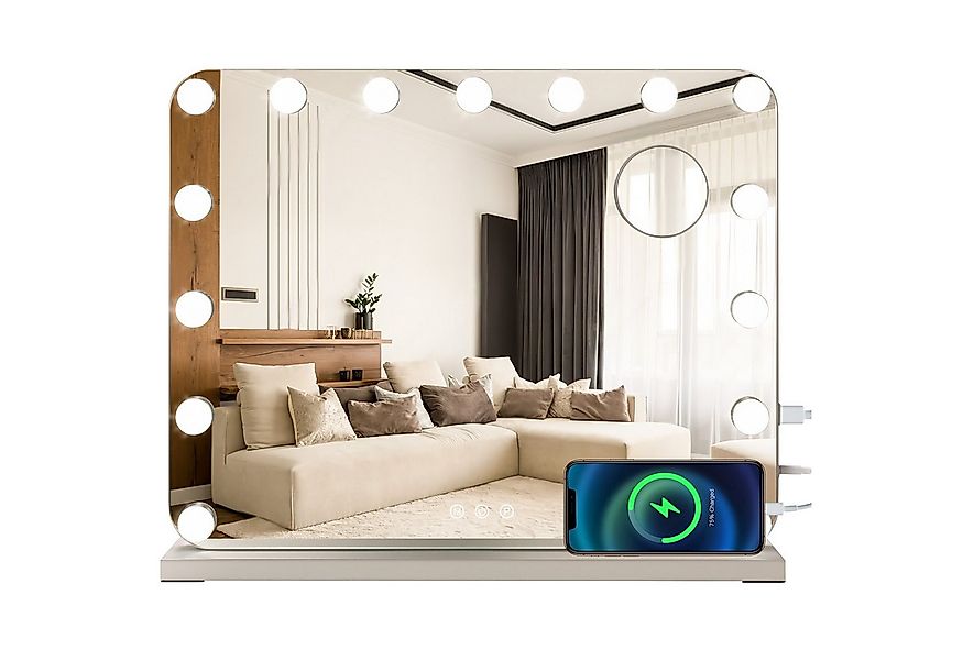 TLGREEN Schminkspiegel mit beleuchtung,50x40/58x46/80x60 Spiegel, (Packung, günstig online kaufen