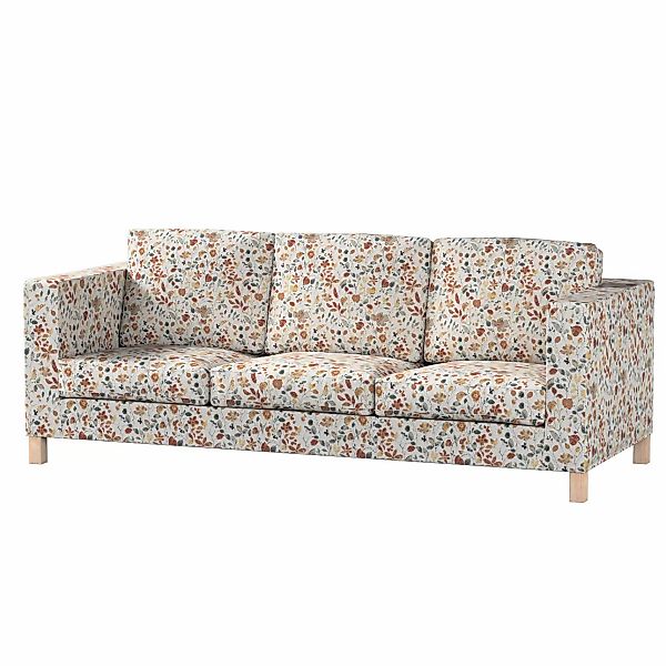 Bezug für Karlanda 3-Sitzer Sofa nicht ausklappbar, kurz, orange-grün, Bezu günstig online kaufen