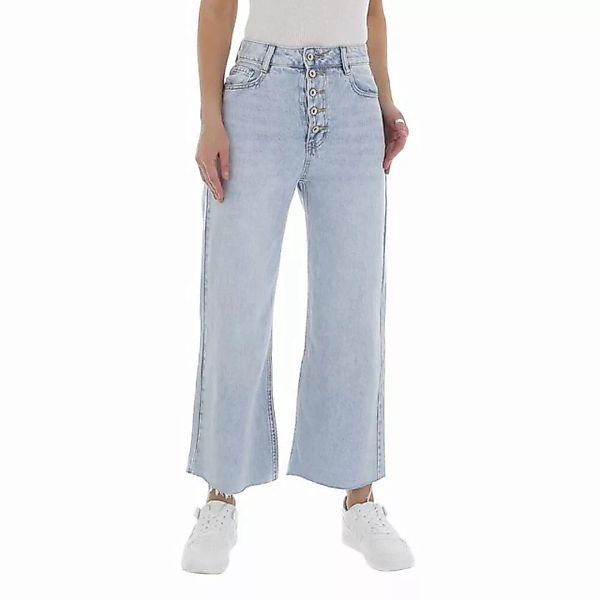 Ital-Design Bootcut-Jeans Damen Freizeit Used-Look Bootcut Jeans in Hellbla günstig online kaufen