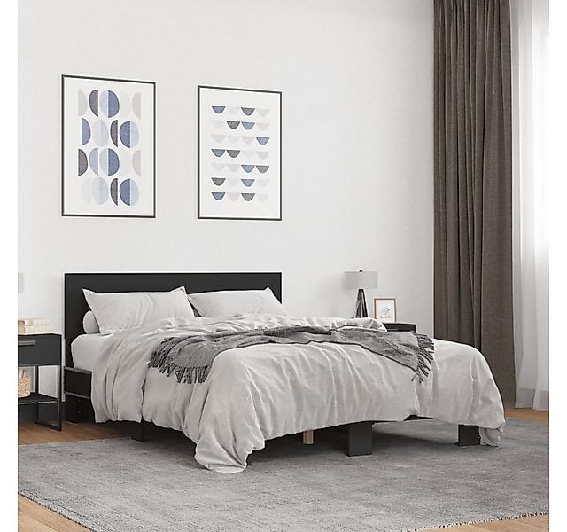 furnicato Bettgestell Schwarz 140x200 cm Holzwerkstoff und Metall (1-tlg) günstig online kaufen
