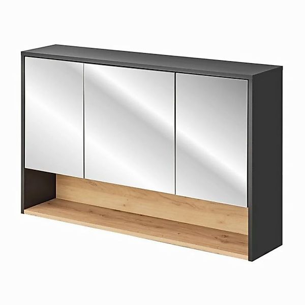 Badezimmer Spiegelschrank 120 cm BOLOGNA-56 in anthrazit mit Artisan Eiche günstig online kaufen