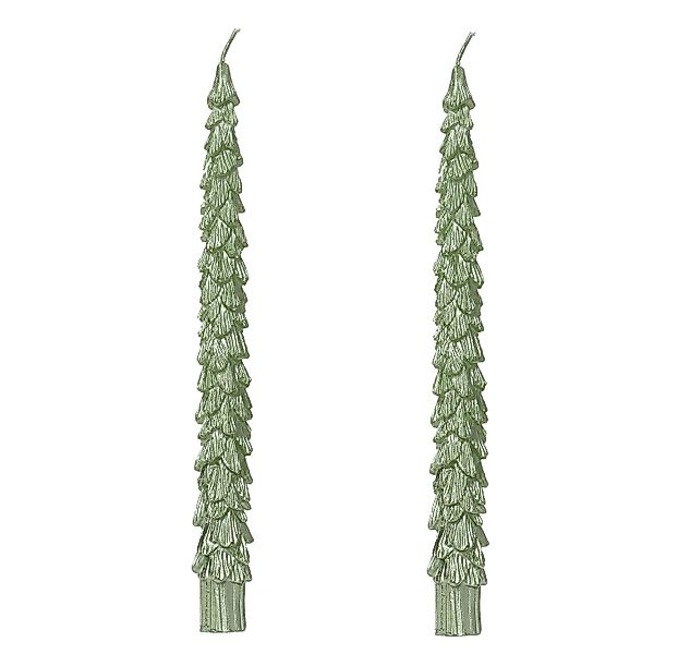 Kaemingk Spitzkerze, Spitzkerzen Paraffin 25cm Tannenbaum Form 2er Set Mint günstig online kaufen