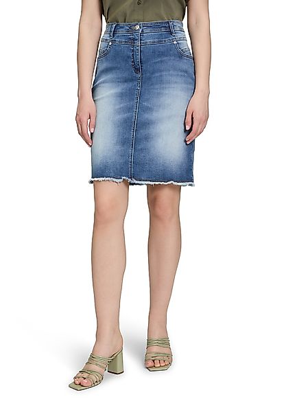 Betty Barclay Minirock "Damen Jeansrock mit Fransen" Used-Waschung günstig online kaufen