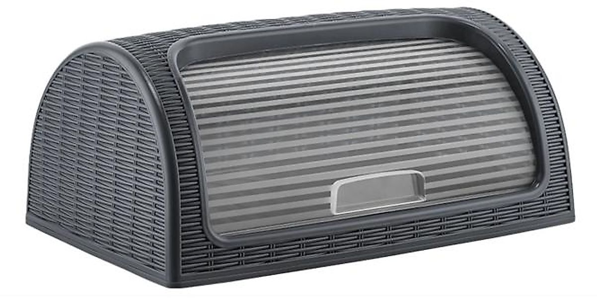 Brotkasten MICHELINO ca. 42 x 27 x 18 cm mit Rolldeckel Plastik Anthrazit günstig online kaufen