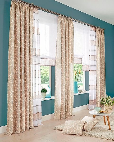 my home Raffrollo "Camposa" mit Klettband Transparent, Voile, Polyester günstig online kaufen