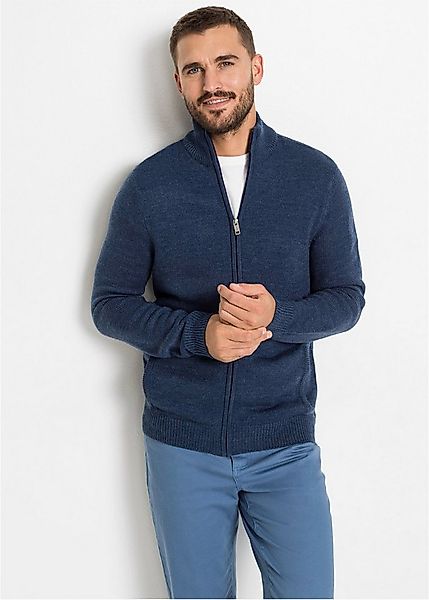 bonprix Strickjacke mit Stehkragen, Regular Fit, aus Polyacryl, mit Reißver günstig online kaufen