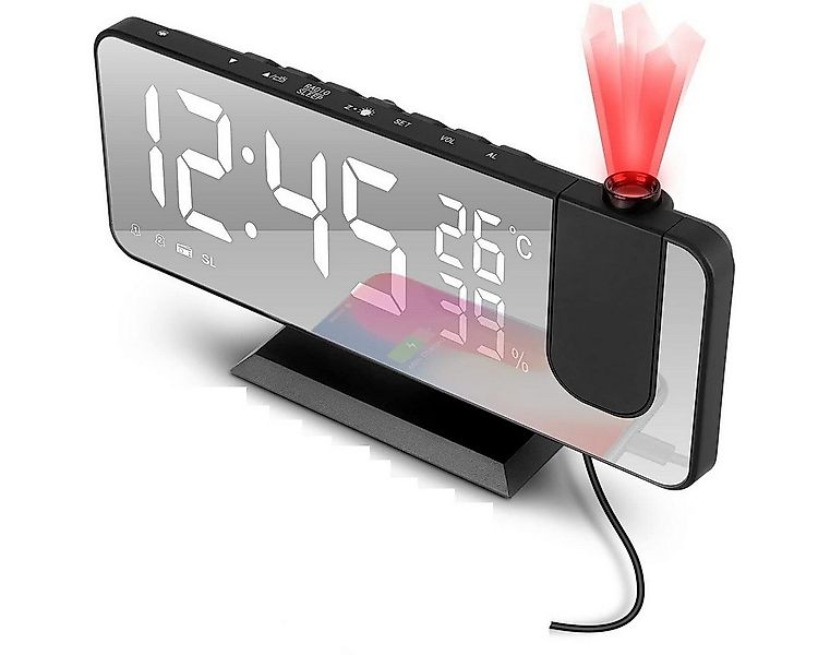 DOPWii Wecker Projektionswecker,32 FM-Radio mit Projektion 180 ° günstig online kaufen