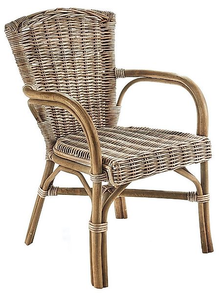 Kobolo 4-Fußstuhl Sessel YORK aus Rattan in kubu grey (aus Rattan, 1 St), 5 günstig online kaufen