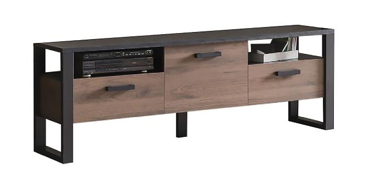 NORDI 003 TV Lowboard Front:Dekor Okapi Nuss/Korpus:Schwarz-Okapi Nuss günstig online kaufen