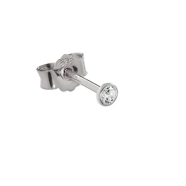 NKlaus Single-Ohrstecker Einzel 2,3mm Ohrstecker Weißgold günstig online kaufen