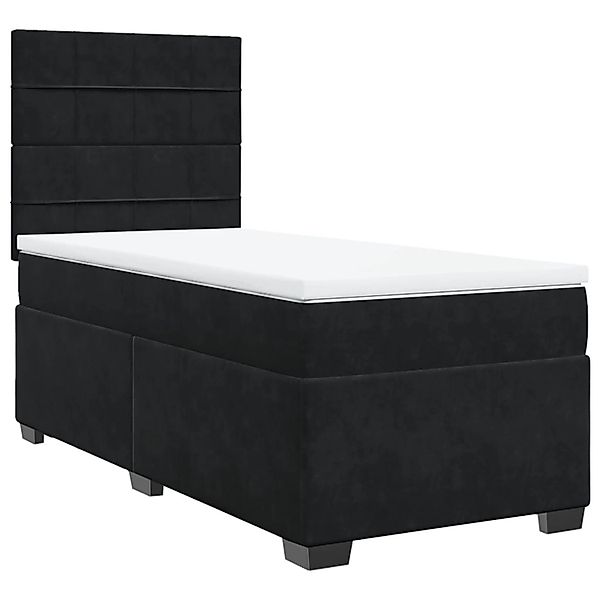 vidaXL Boxspringbett mit Matratze Schwarz 90x190 cm Samt 3290788 günstig online kaufen