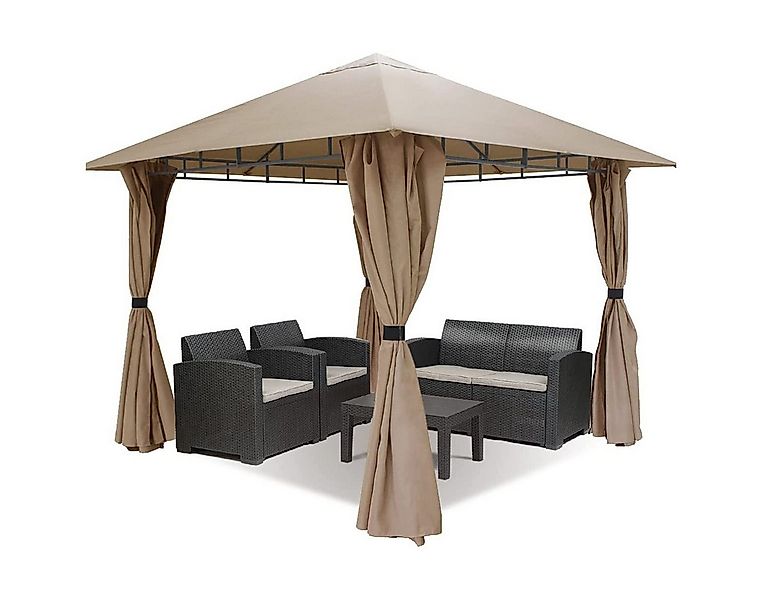 Sekey Pavillon Gartenpavillon 300x300 cm Partyzelt Gartenzelt, mit 4 Seiten günstig online kaufen