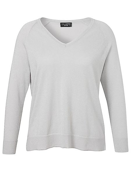 VIA APPIA DUE V-Ausschnitt-Pullover mit silbernem günstig online kaufen