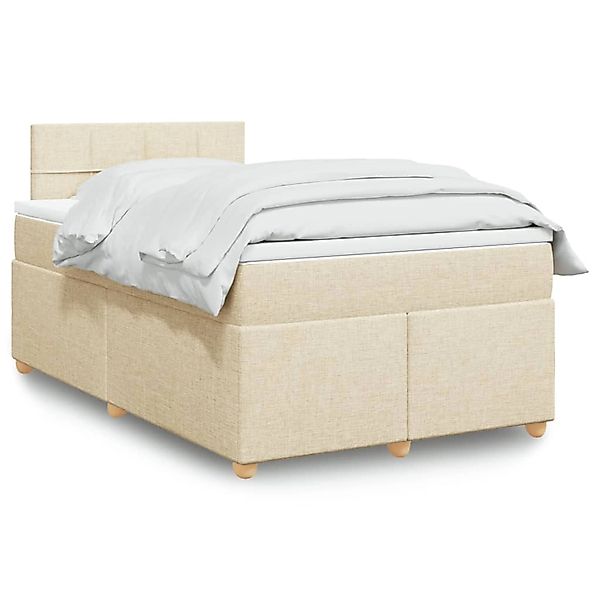 vidaXL Boxspringbett mit Matratze Creme 120x190 cm Stoff 3288924 günstig online kaufen