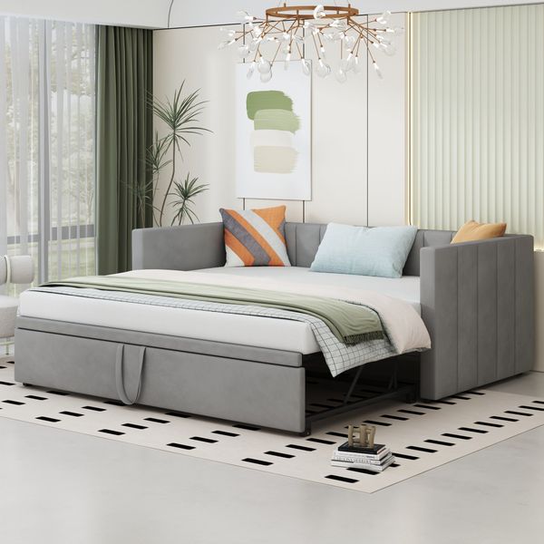 Odikalo Schlafsofa Polsterbett Ausziehbar 90/180*200cm Lattenrosten günstig online kaufen