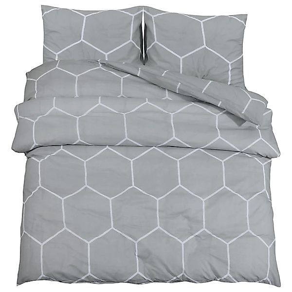 vidaXL Bettwäsche-Set Grau 140x200 cm Baumwolle 136458 günstig online kaufen
