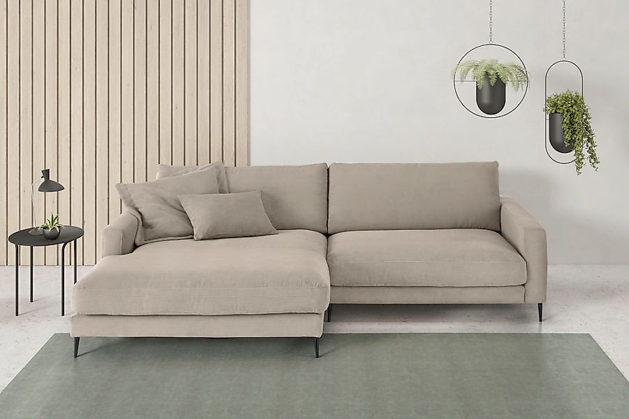 Home affaire Ecksofa "Downtown, B/T/H: 272/190/84 cm L-Form" weicher Sitzko günstig online kaufen