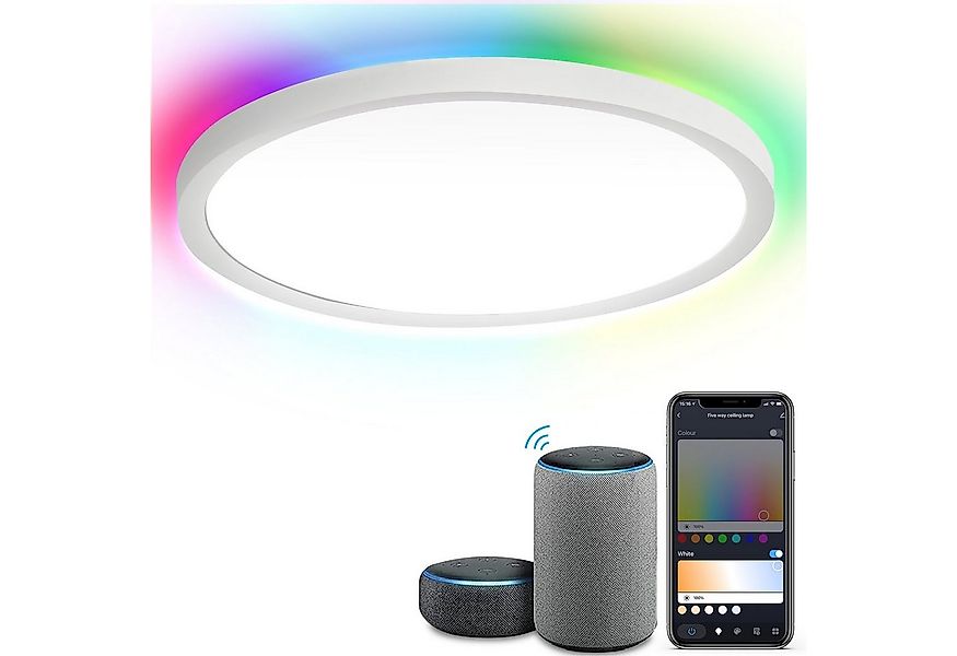 Clanmacy Deckenleuchte 24W Backlight Deckenleuchte Deckenleuchten LED RGB D günstig online kaufen