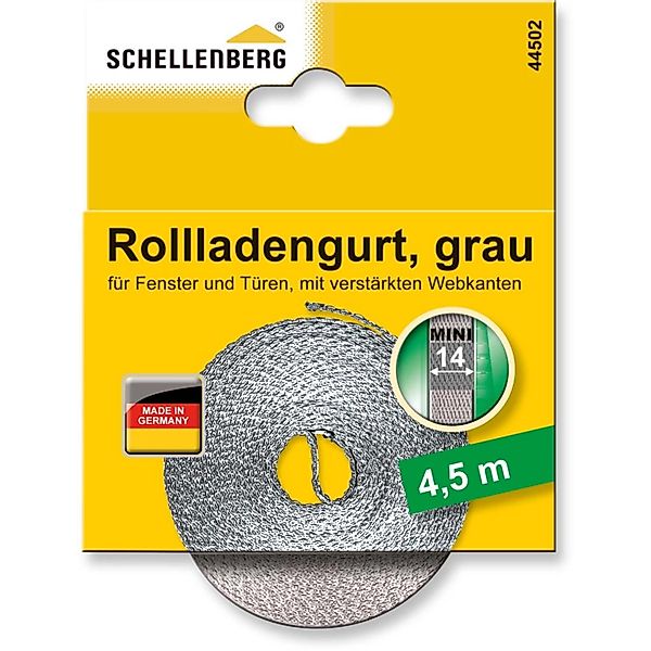 Schellenberg Rollladengurt Mini 14 mm 4,5 m Grau günstig online kaufen