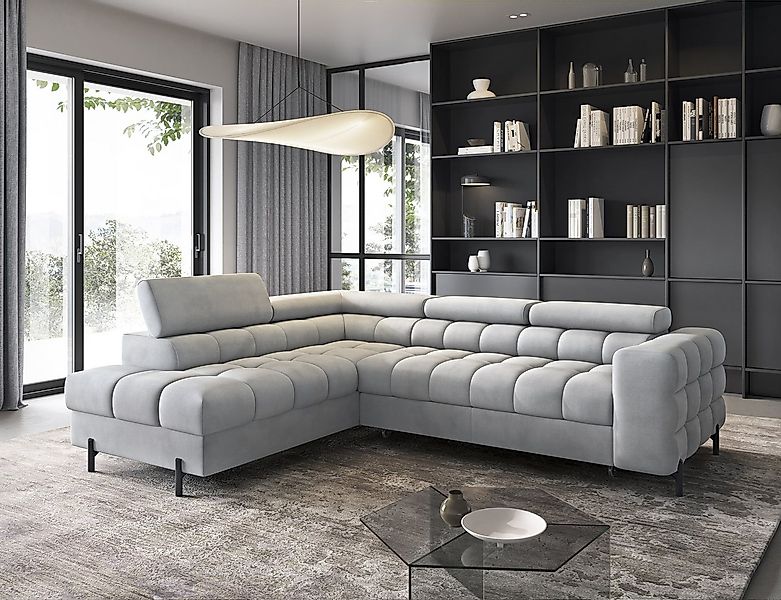 MOEBLO Ecksofa Ferrucio, modernes Schlafsofa mit Bettkasten & verstellbaren günstig online kaufen