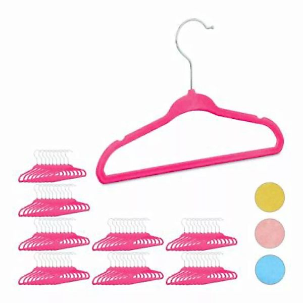 relaxdays 80 x Kleiderbügel Kinder pink günstig online kaufen