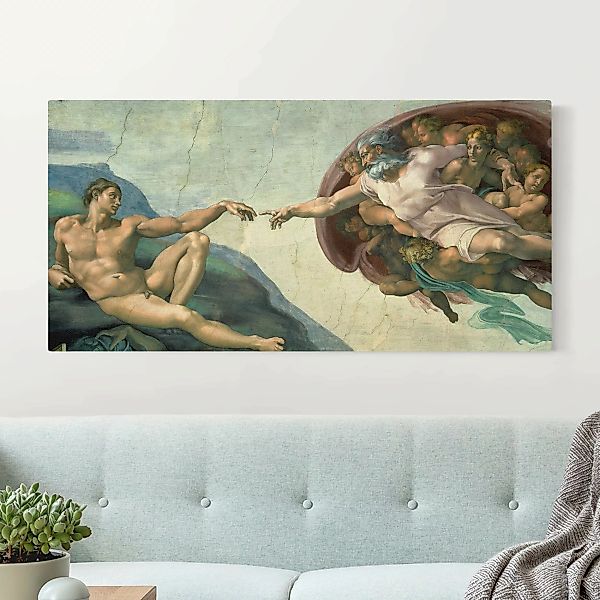 Leinwandbild auf Naturcanvas Michelangelo - Sixtinische Kapelle günstig online kaufen