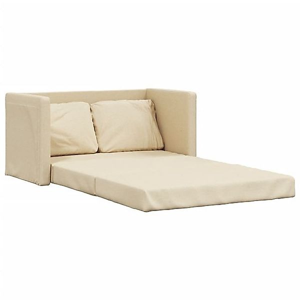 vidaXL Sofa Bodensofa mit Schlaffunktion Creme 112x174x55 cm Stoff günstig online kaufen