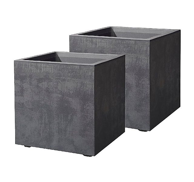 Kreher Pflanzkübel 'Millennium' aus Kunststoff 80 Liter, eckig, 2 Stück (Fa günstig online kaufen