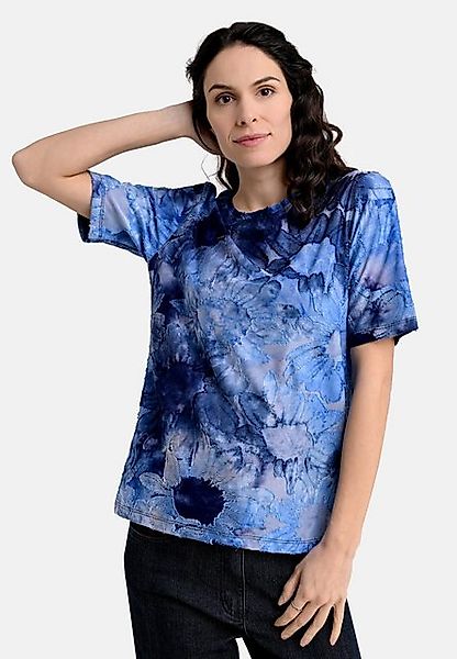 BICALLA T-Shirt Shirt mit Blüten-Batik-Muster in Blau (1-tlg) günstig online kaufen