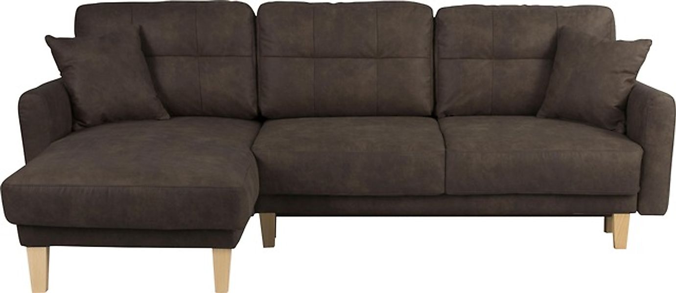 Home affaire Ecksofa "Triplo, Zierkissen, Schlaffunktion, B/T/H: 234/164/89 günstig online kaufen