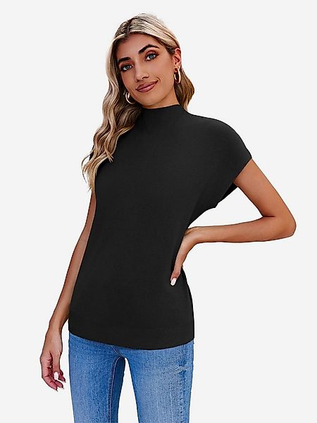 Imily Bela Strickpullover Damen Kurzarm Stehkragen Pullover (Packung, 1-tlg günstig online kaufen