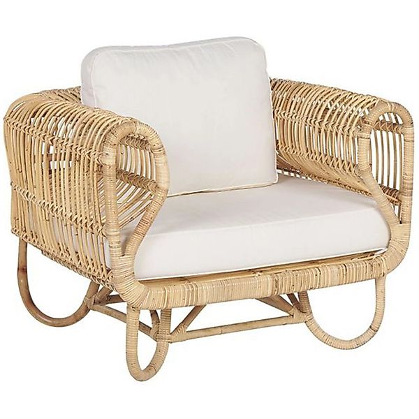 Beliani Sessel Naturfarben Beige Weiss Beige 81x91x73 günstig online kaufen