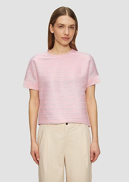 s.Oliver Shirttop T-Shirt mit Strukturstreifen im Relaxed Fit Insert günstig online kaufen