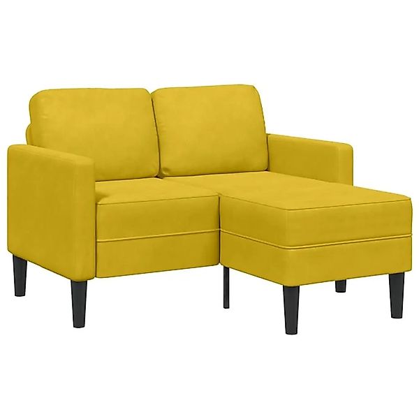 vidaXL 2-Sitzer-Sofa mit Chaiselongue L-Form Gelb 125 cm Samt 4107074 günstig online kaufen