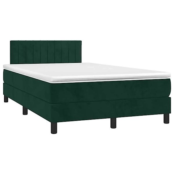 vidaXL Boxspringbett mit Matratze & LED Dunkelgrün 120x190 cm Samt 3270168 günstig online kaufen