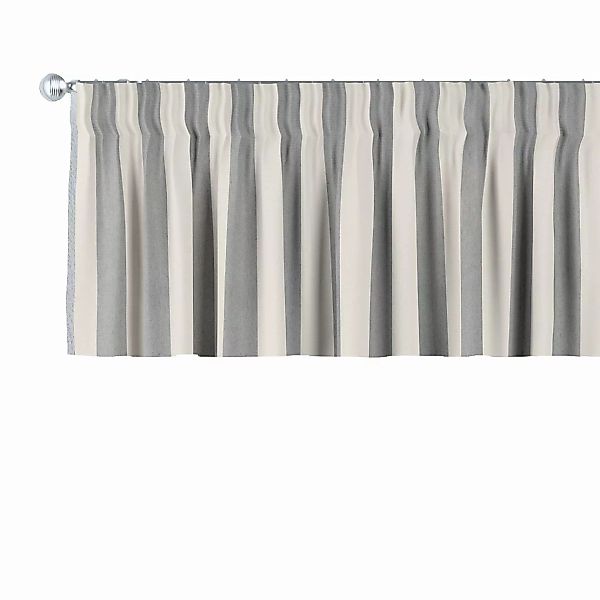 Kurzgardine mit Kräuselband, weiß-grau, 390 x 40 cm, Quadro (143-91) günstig online kaufen