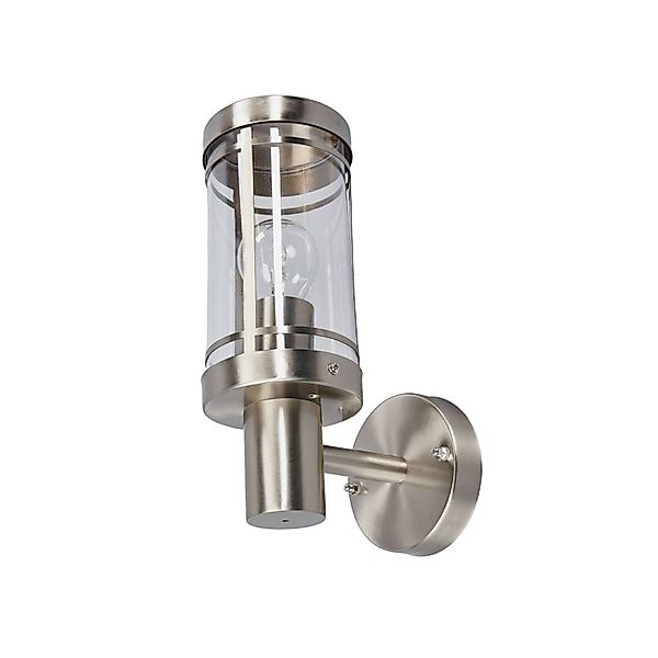 Lindby Außenwandlampe Djori, aluminiumfarben, Edelstahl, E27 günstig online kaufen